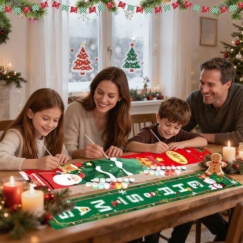 Paint by Numbers Front Door Hanging Banner - Joyful Season