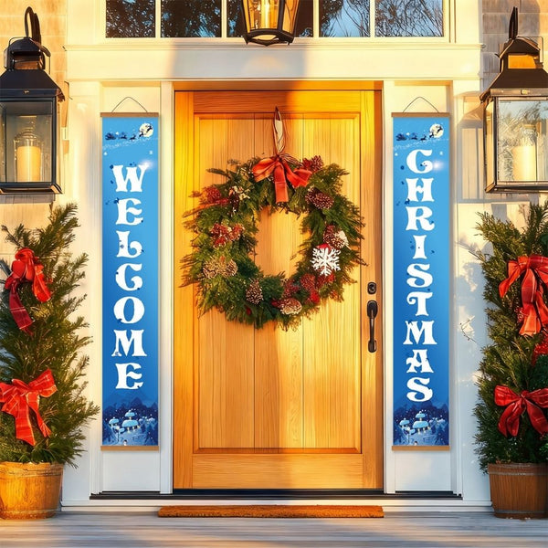 Paint by Numbers Front Door Hanging Banners - Frosty Welcome