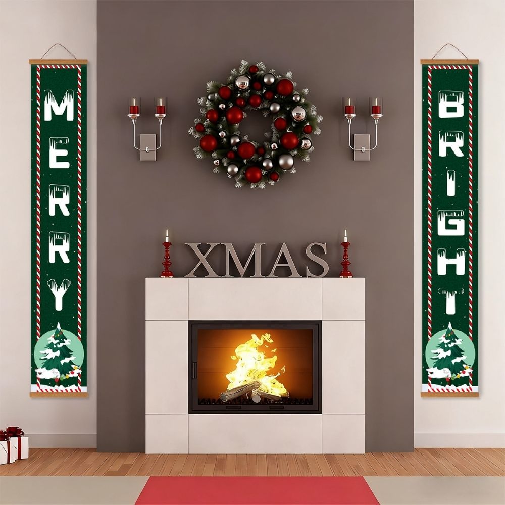 Paint by Numbers Front Door Hanging Banners - Merry & Bright
