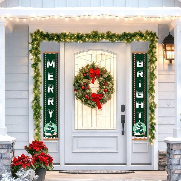 Paint by Numbers Front Door Hanging Banners - Merry & Bright