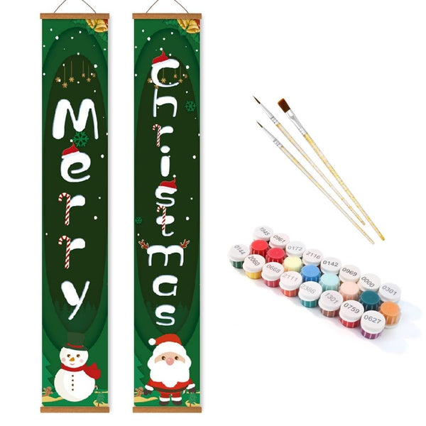 Paint by Numbers Front Door Hanging Banner - Holiday Cheer