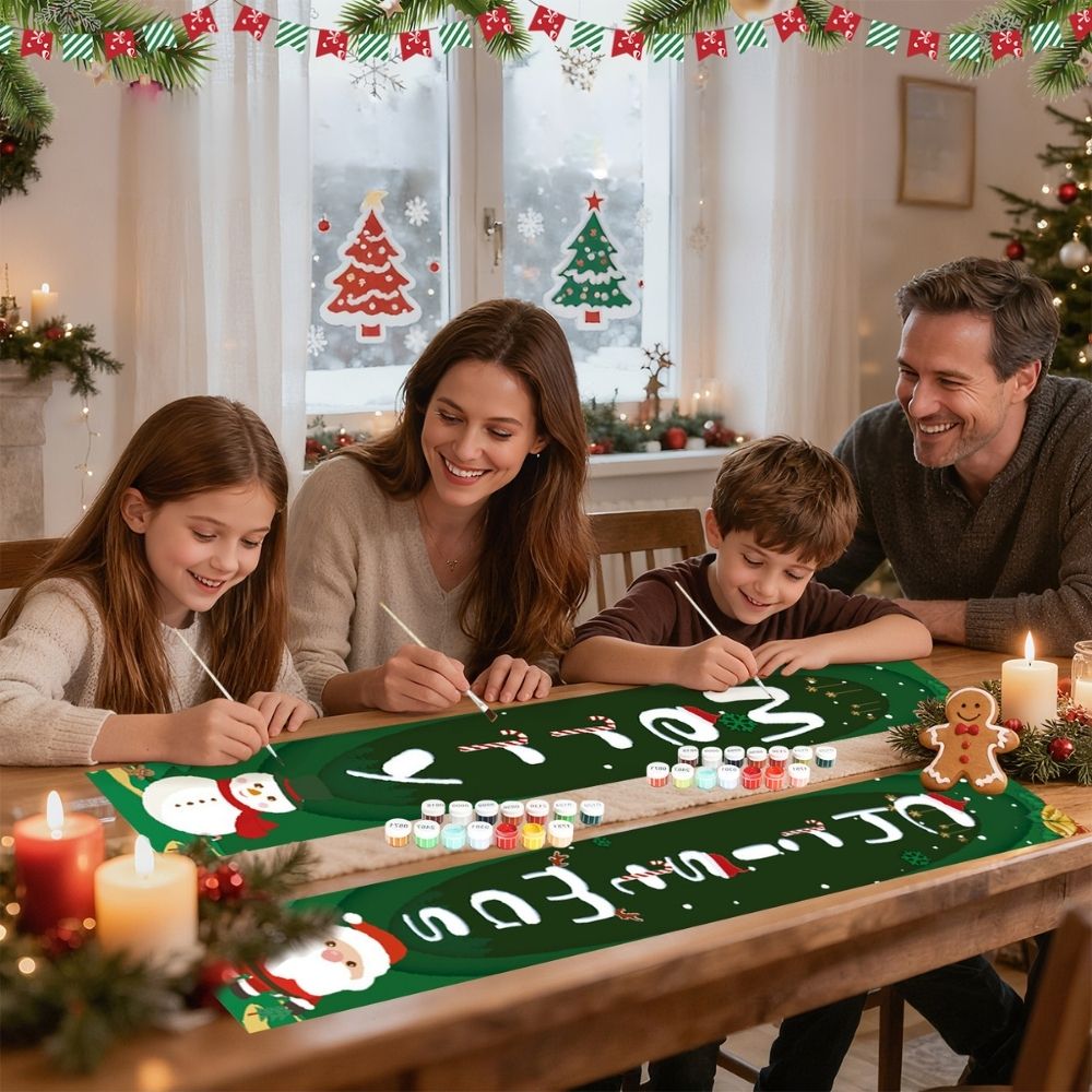 Paint by Numbers Front Door Hanging Banner - Holiday Cheer