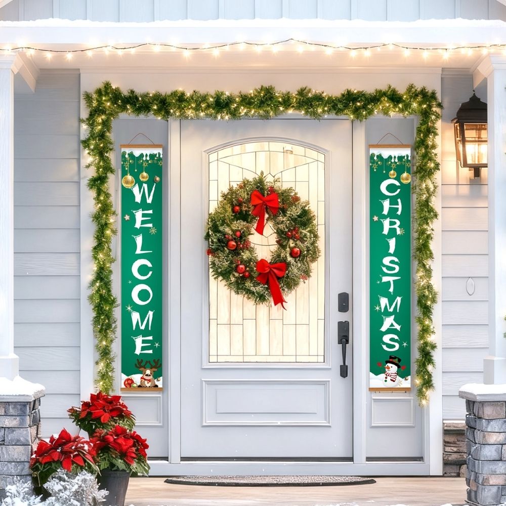 Paint by Numbers Front Door Hanging Banner - Season's Joy