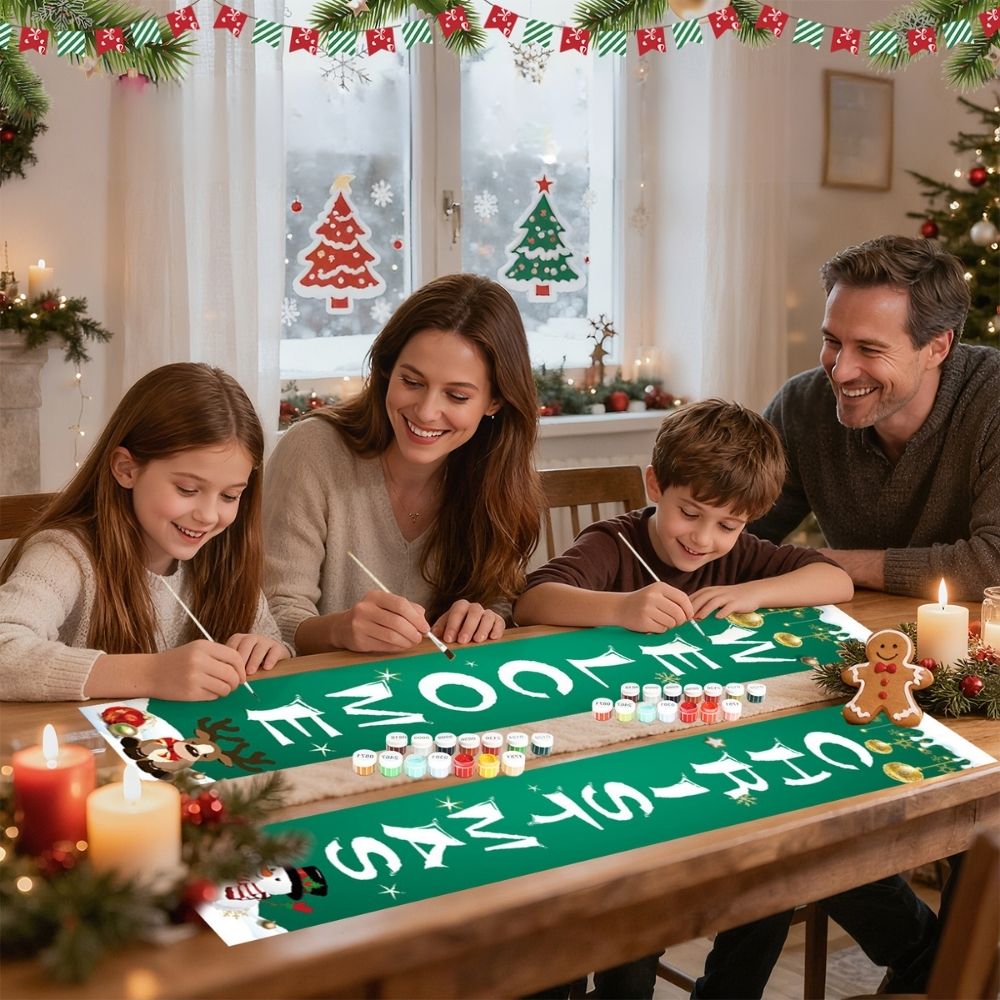 Paint by Numbers Front Door Hanging Banner - Season's Joy