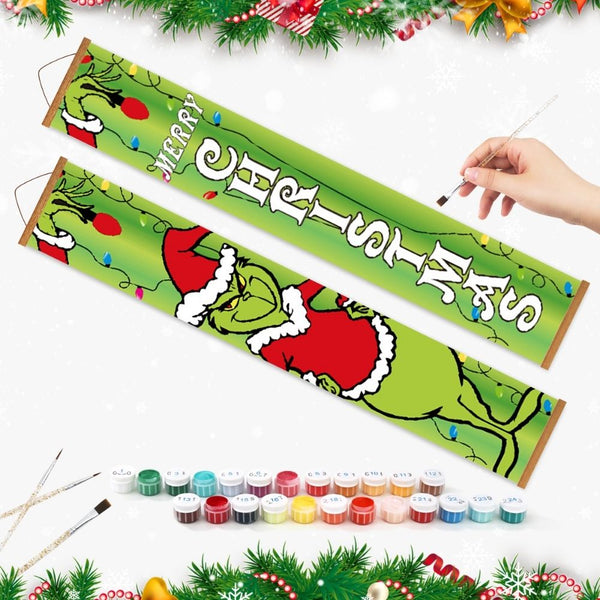 Paint by Numbers Front Door Hanging Banners - Holiday Thief