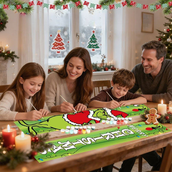 Paint by Numbers Front Door Hanging Banners - Holiday Thief