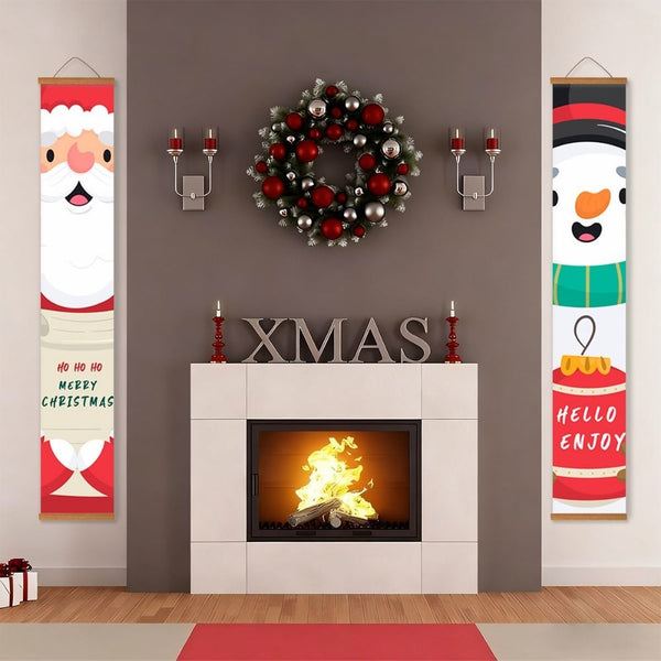 Paint by Numbers Front Door Hanging Banners - Snowman Joy