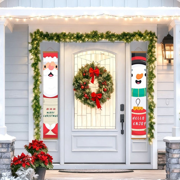 Paint by Numbers Front Door Hanging Banners - Snowman Joy