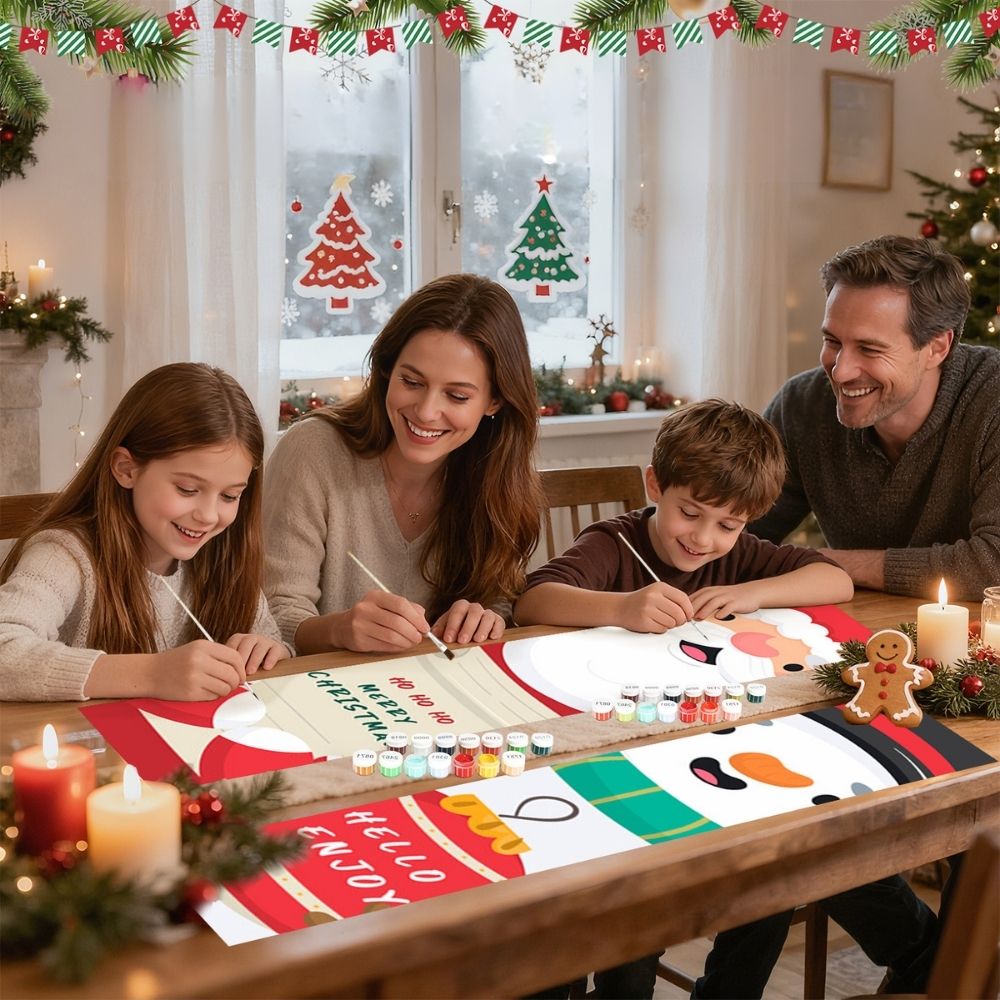 Paint by Numbers Front Door Hanging Banners - Snowman Joy