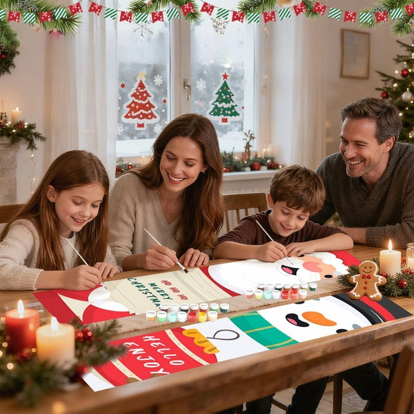 Paint by Numbers Front Door Hanging Banners - Snowman Joy