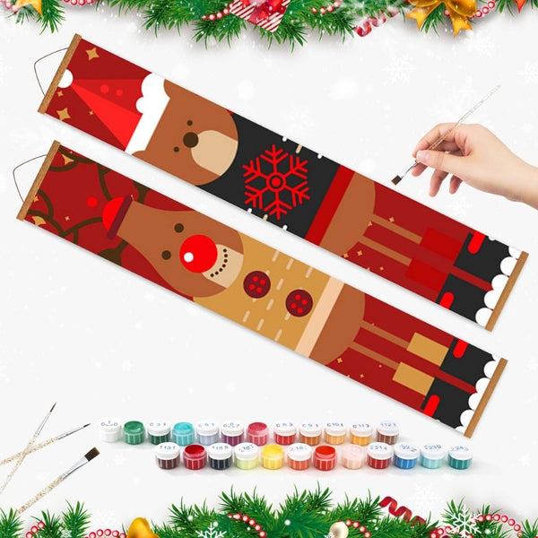 Paint by Numbers Front Door Hanging Banners - Rudolph's Friend