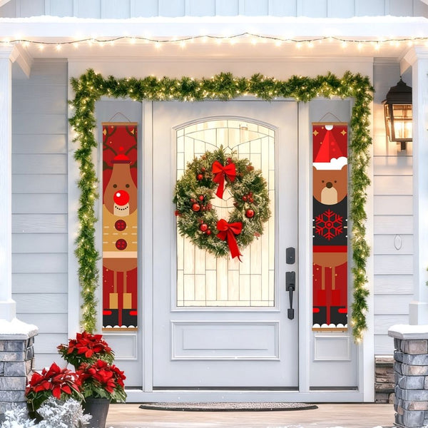 Paint by Numbers Front Door Hanging Banners - Rudolph's Friend