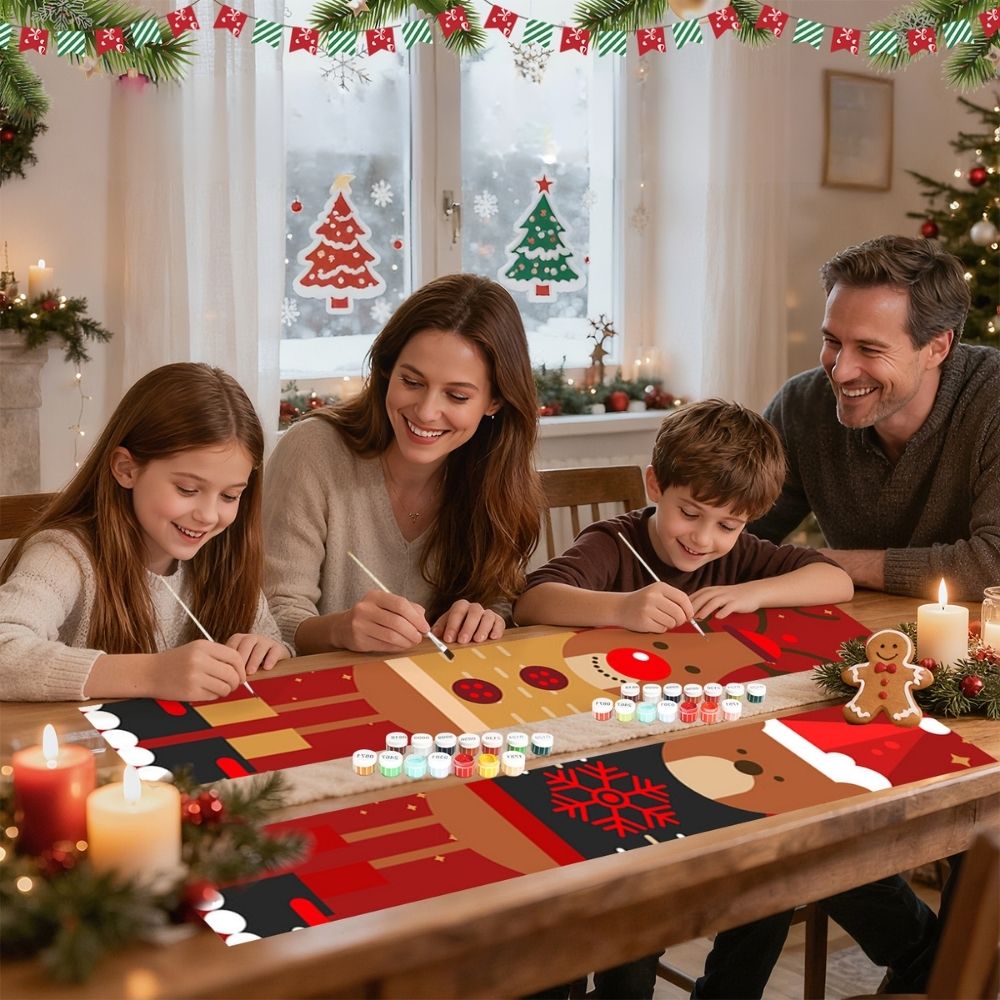 Paint by Numbers Front Door Hanging Banners - Rudolph's Friend