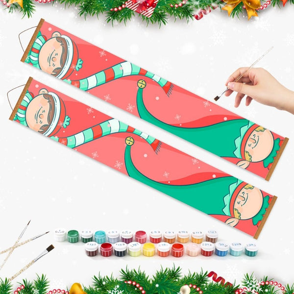 Paint by Numbers Front Door Hanging Banners - Little Christmas Gnomes