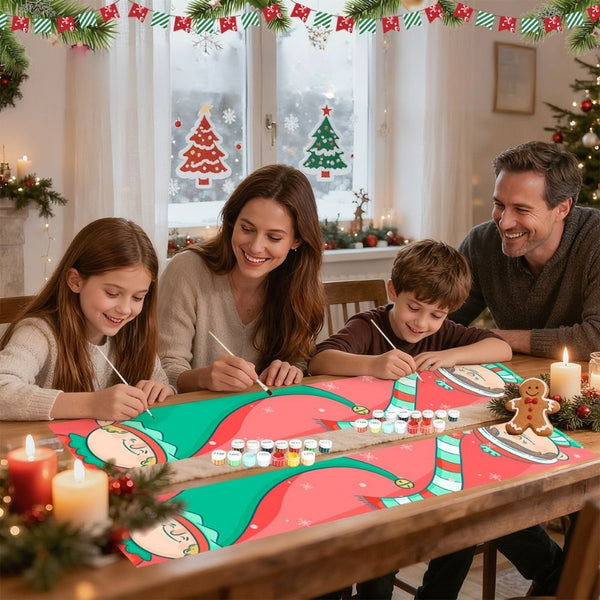 Paint by Numbers Front Door Hanging Banners - Little Christmas Gnomes