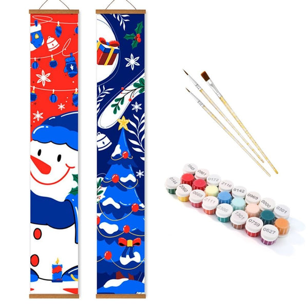 Paint by Numbers Front Door Hanging Banners - Jolly Frosty