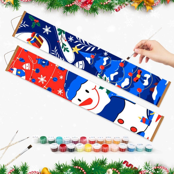 Paint by Numbers Front Door Hanging Banners - Jolly Frosty