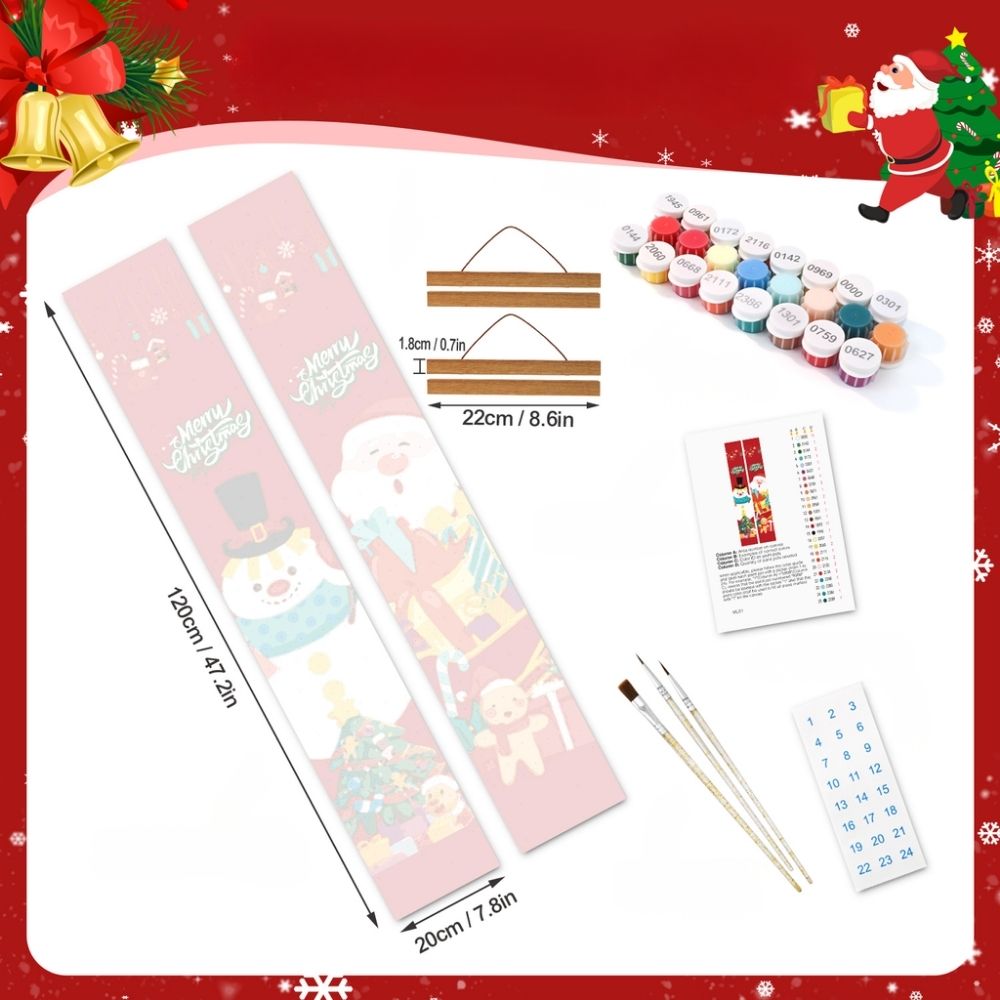 Paint by Numbers Front Door Hanging Banners - Jolly Frosty