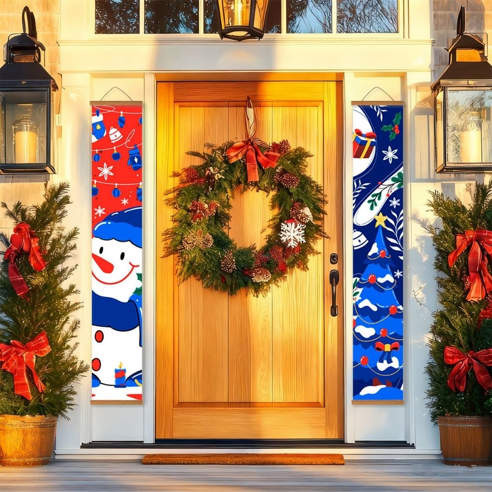 Paint by Numbers Front Door Hanging Banners - Jolly Frosty