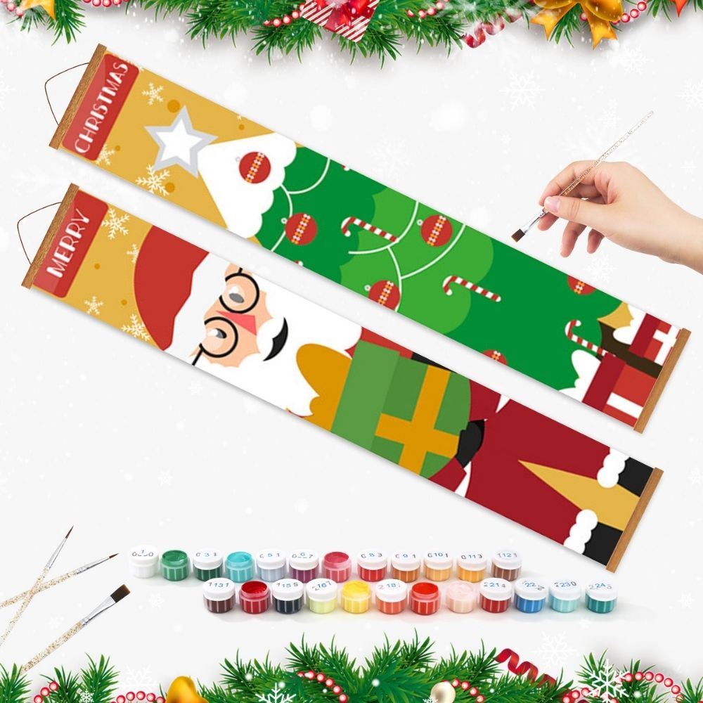 Paint by Numbers Front Door Hanging Banners - Christmas Tree Magic
