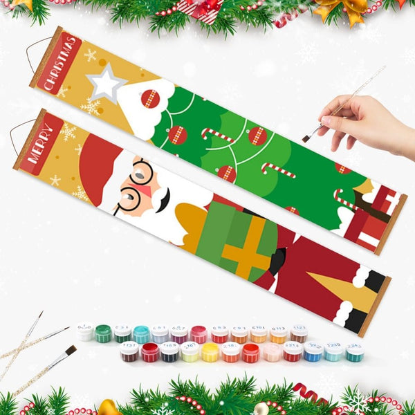 Paint by Numbers Front Door Hanging Banners - Christmas Tree Magic