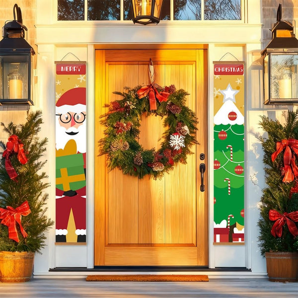 Paint by Numbers Front Door Hanging Banners - Christmas Tree Magic