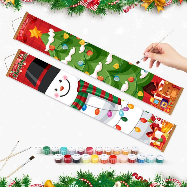 Paint by Numbers Front Door Hanging Banners - Sparkling Tree