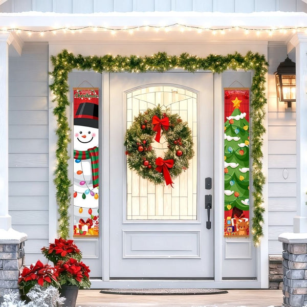 Paint by Numbers Front Door Hanging Banners - Sparkling Tree