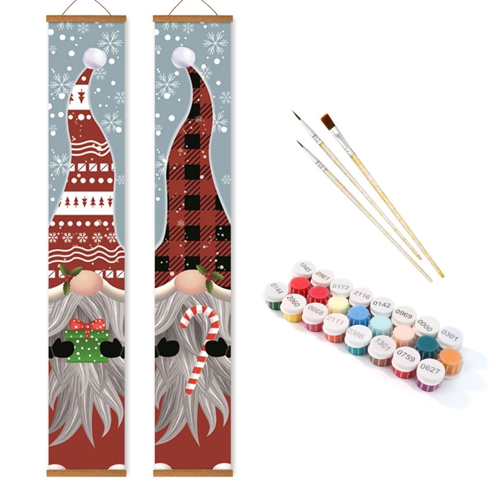 Paint by Numbers Front Door Hanging Banners - Cozy Gnomes