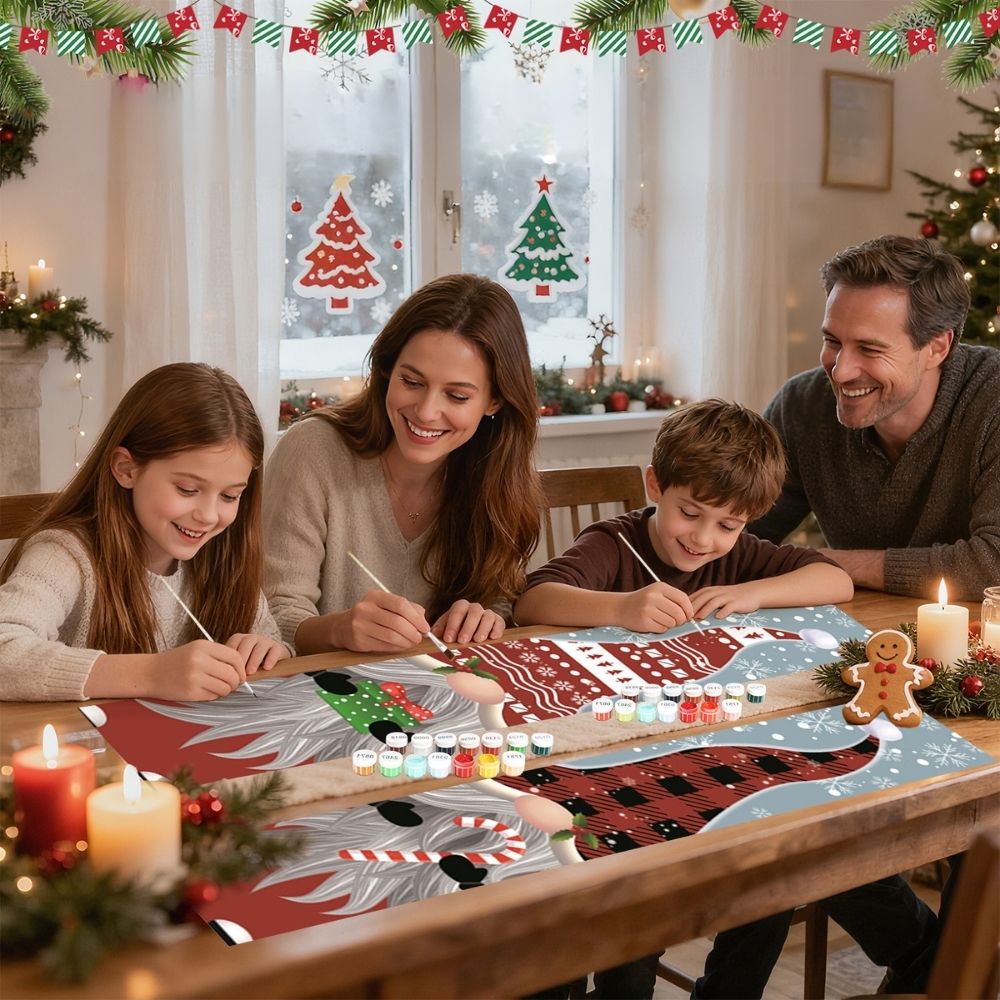 Paint by Numbers Front Door Hanging Banners - Cozy Gnomes