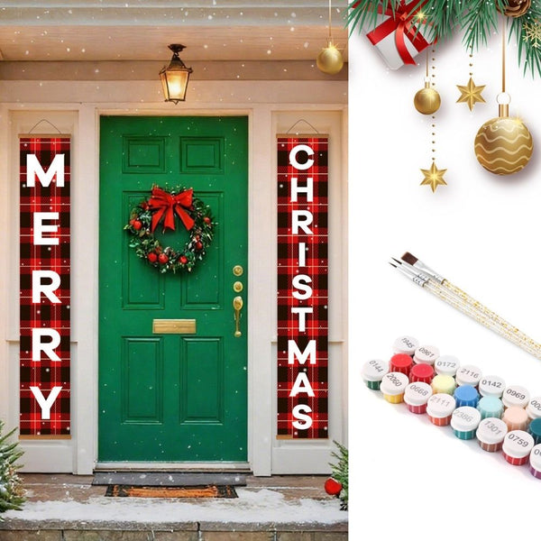 Paint by Numbers Front Door Hanging Banners - Warm Wishes Figured'Art