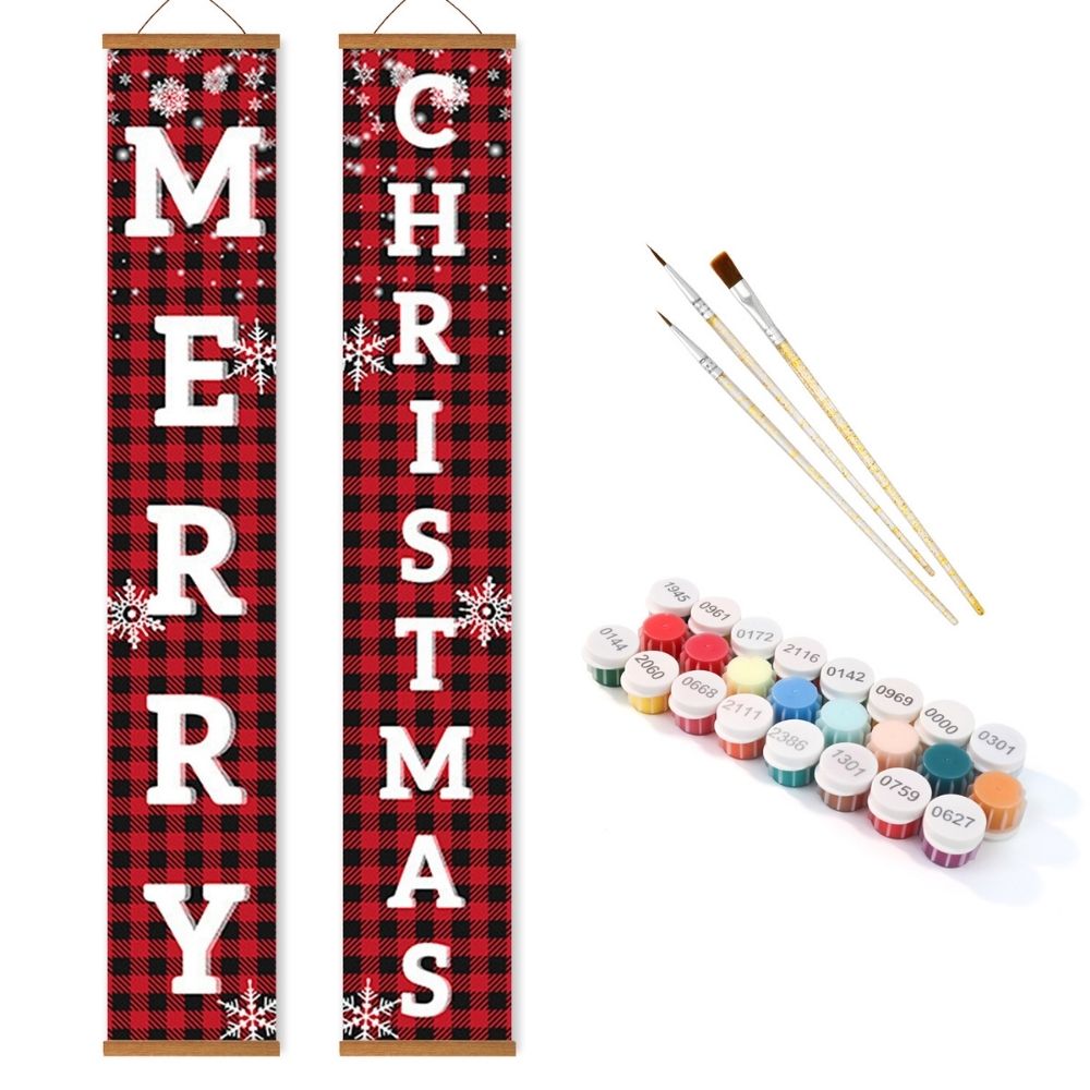 Paint by Numbers Front Door Hanging Banners - Sweet Christmas