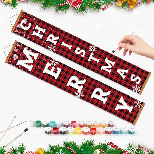 Paint by Numbers Front Door Hanging Banners - Sweet Christmas