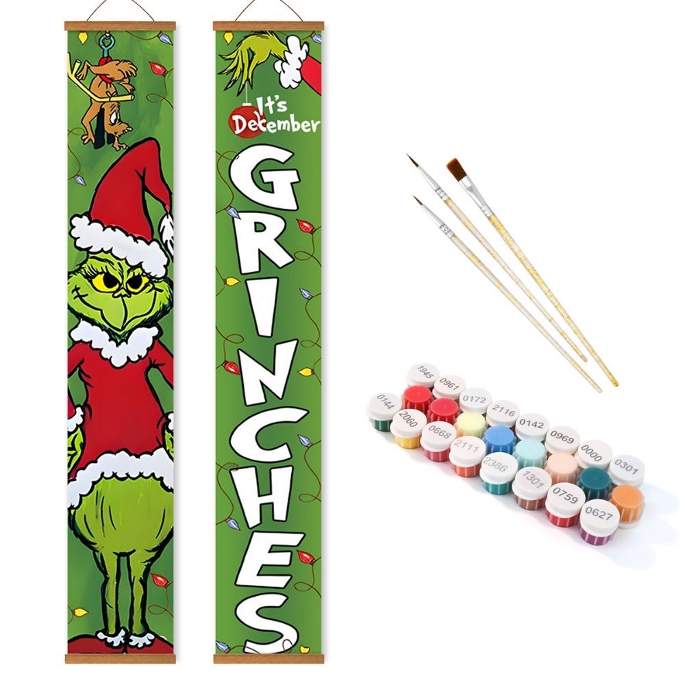Paint by Numbers Front Door Hanging Banners - Christmas Mood