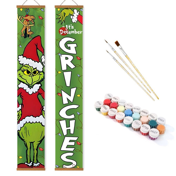 Paint by Numbers Front Door Hanging Banners - Christmas Mood