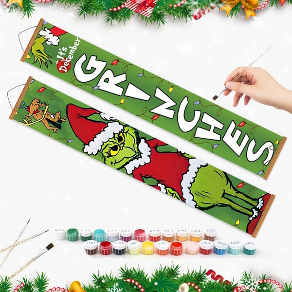 Paint by Numbers Front Door Hanging Banners - Christmas Mood