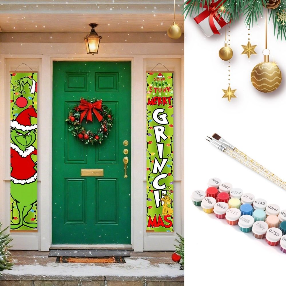 Paint by Numbers Front Door Hanging Banners - Merry & Moody Figured'Art