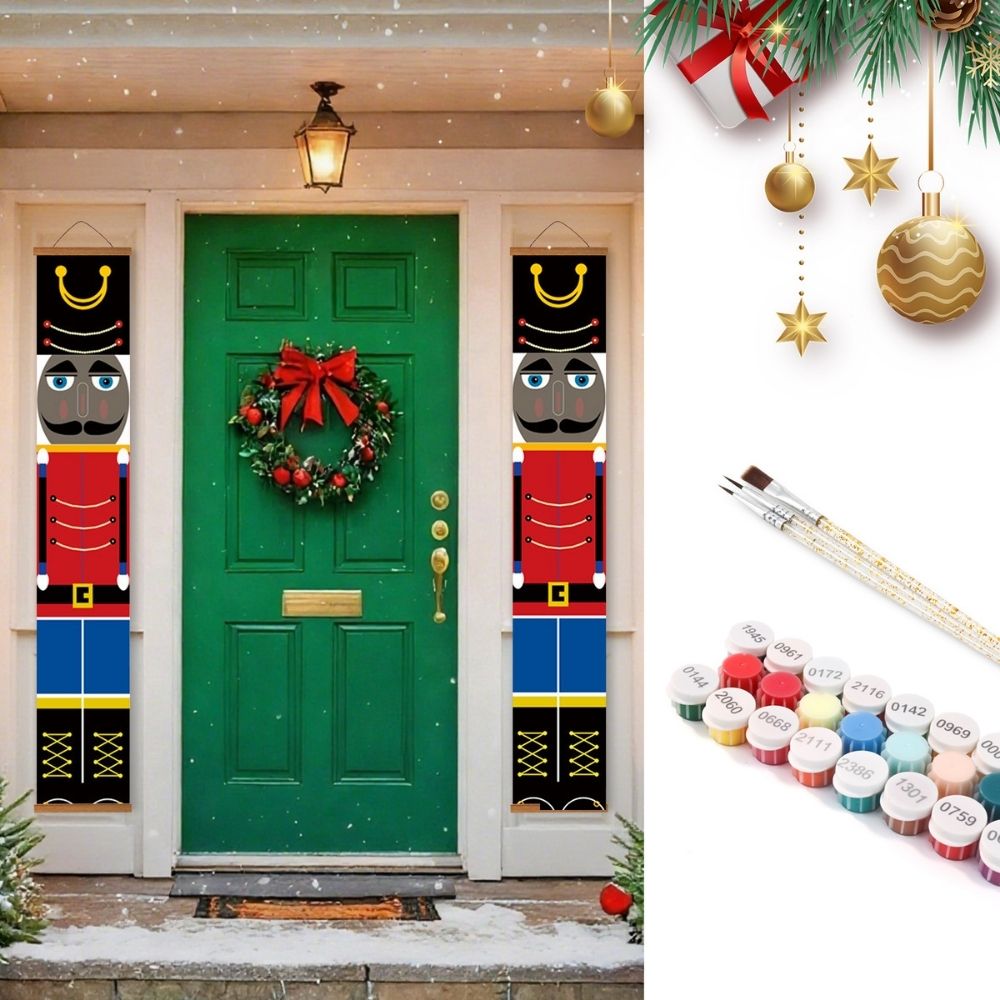 Paint by Numbers Front Door Hanging Banners - Nutcracker Charm Figured'Art