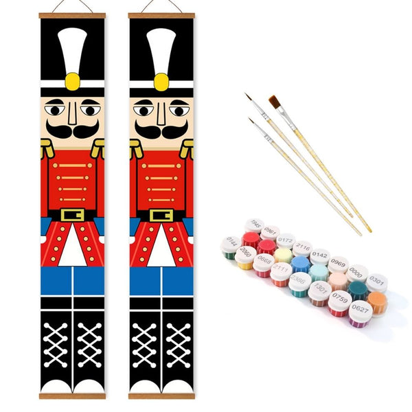 Paint by Numbers Front Door Hanging Banners - Nutcracker Night