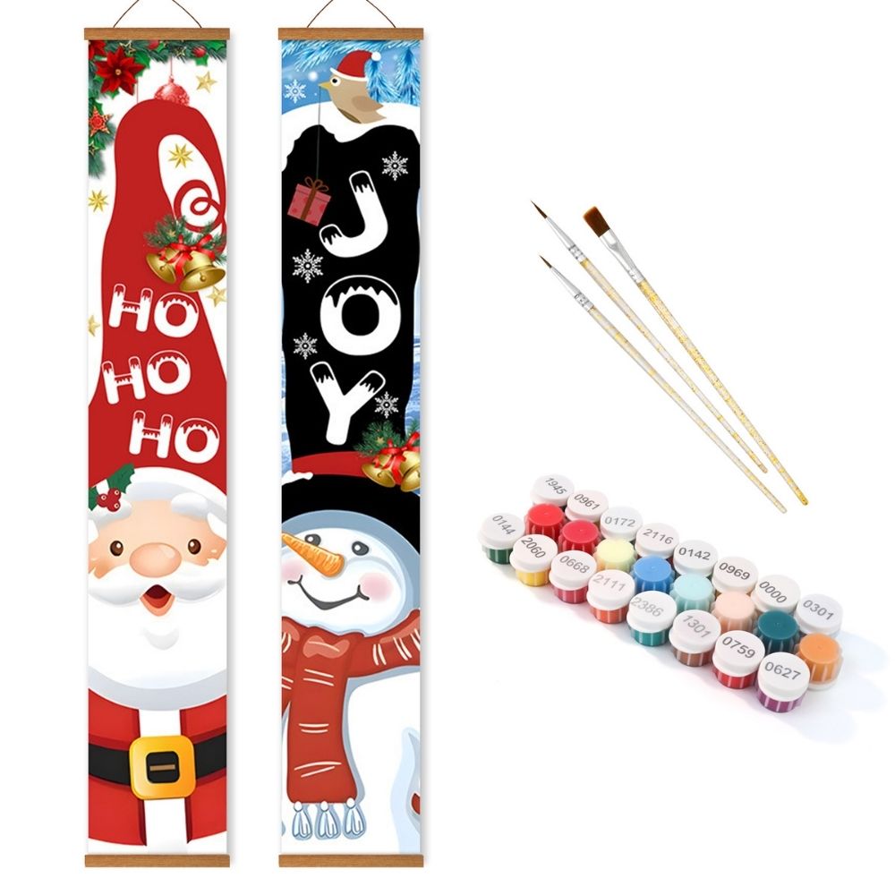 Paint by Numbers Front Door Hanging Banners - HO HO HO