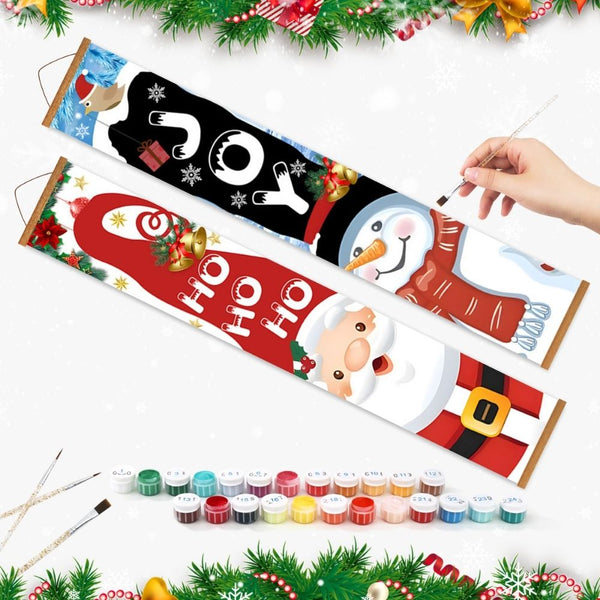 Paint by Numbers Front Door Hanging Banners - HO HO HO