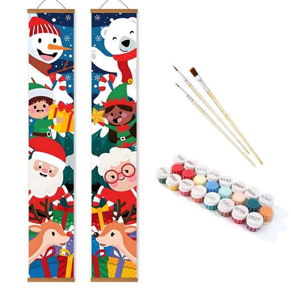 Paint by Numbers Front Door Hanging Banners - Frosty Smile