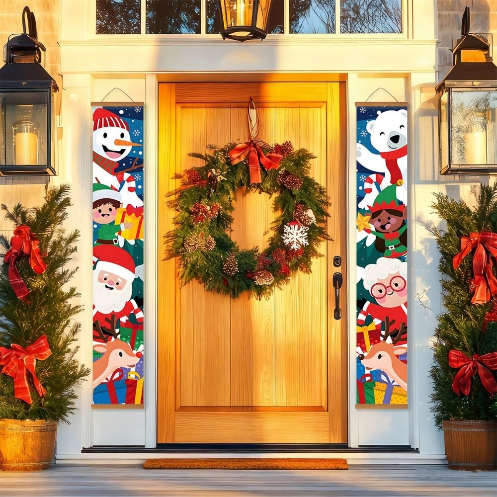 Paint by Numbers Front Door Hanging Banners - Frosty Smile