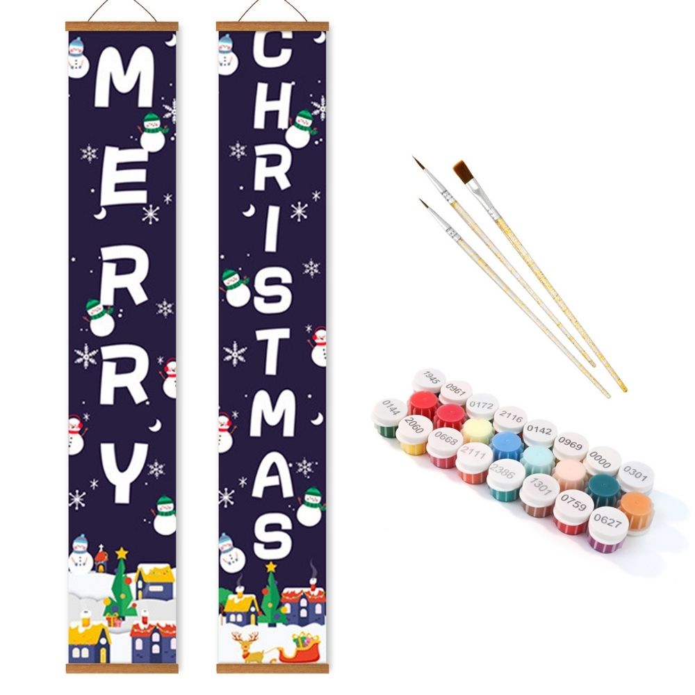 Paint by Numbers Front Door Hanging Banners - Winter Wonderland