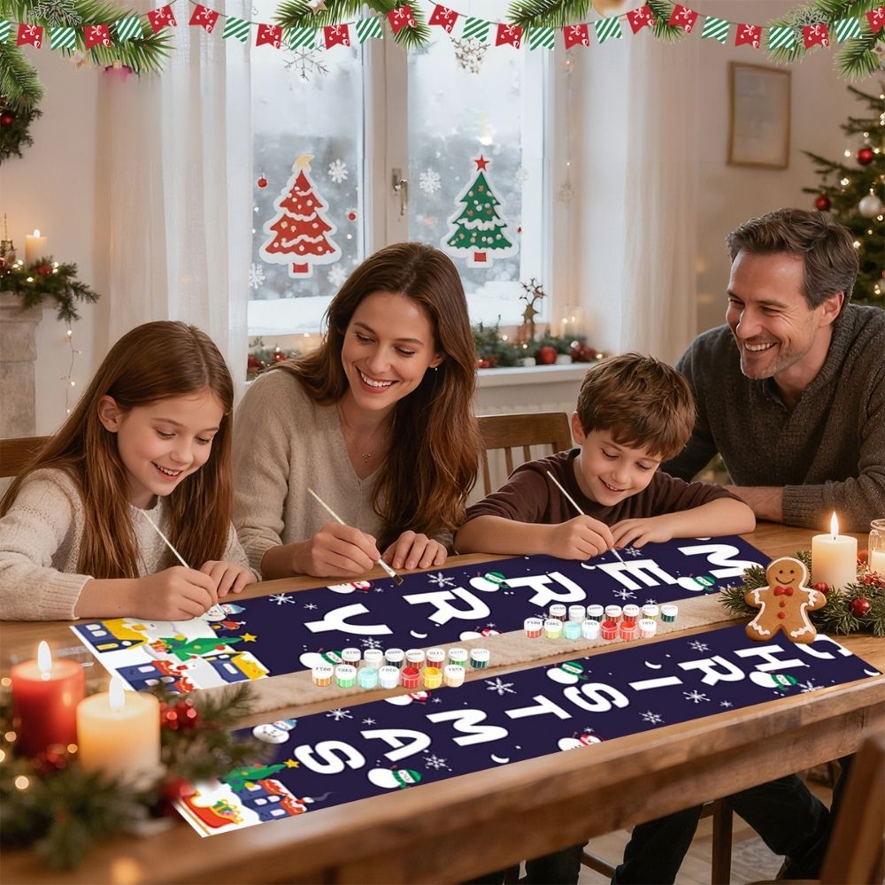 Paint by Numbers Front Door Hanging Banners - Winter Wonderland