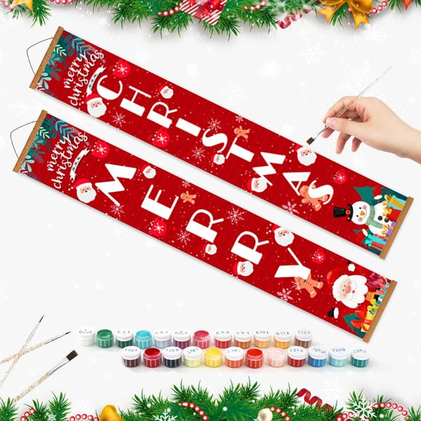 Paint by Numbers Front Door Hanging Banners - Silent Night