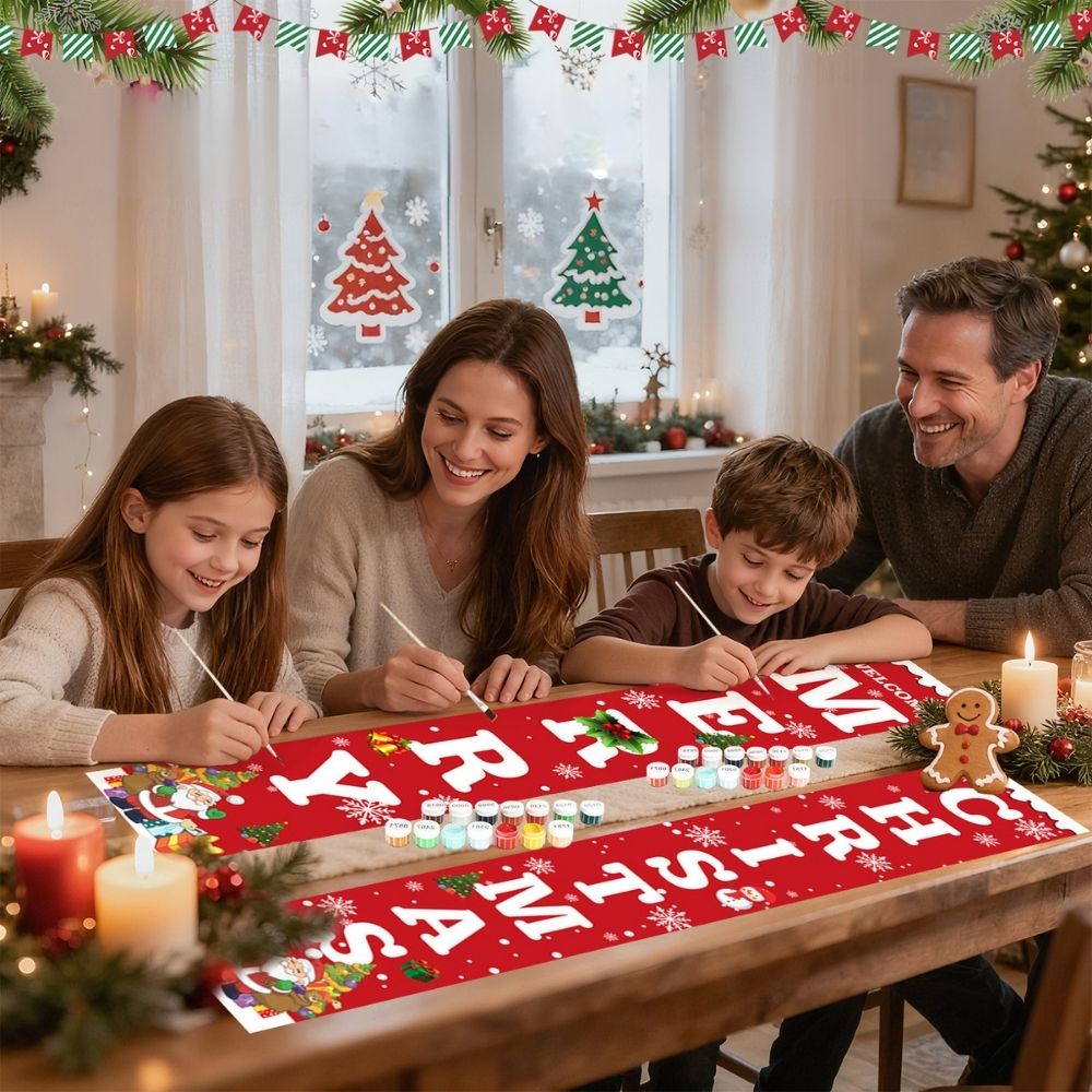 Paint by Numbers Front Door Hanging Banners - Merry Christmas