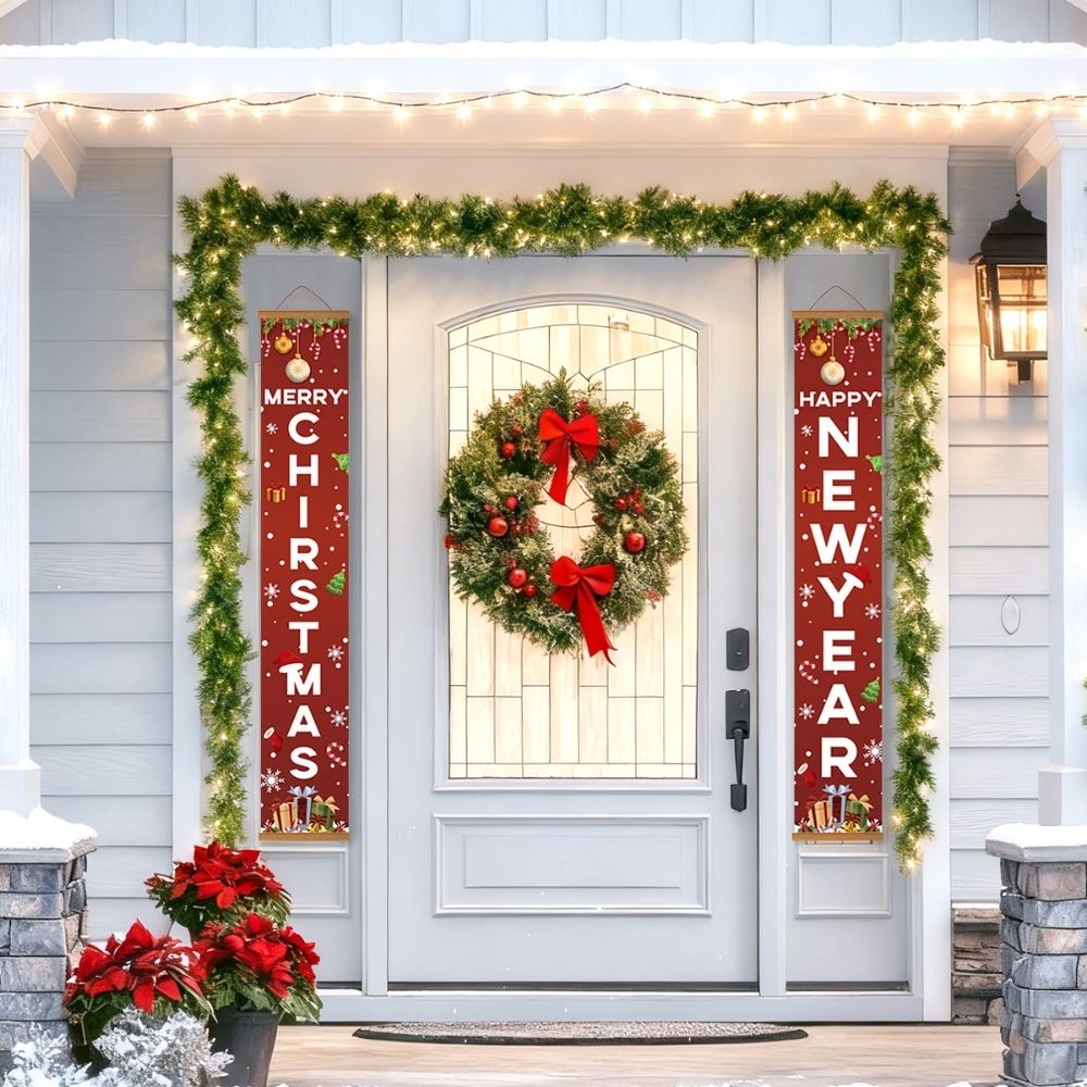 Paint by Numbers Front Door Hanging Banners - Evergreen Joy