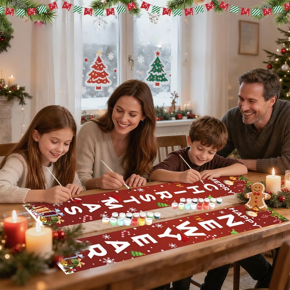 Paint by Numbers Front Door Hanging Banners - Evergreen Joy