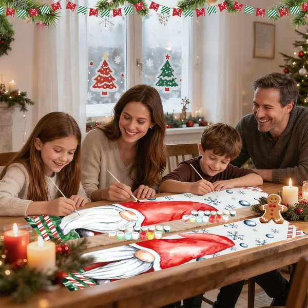 Paint by Numbers Front Door Hanging Banners - Snowy Gnomes